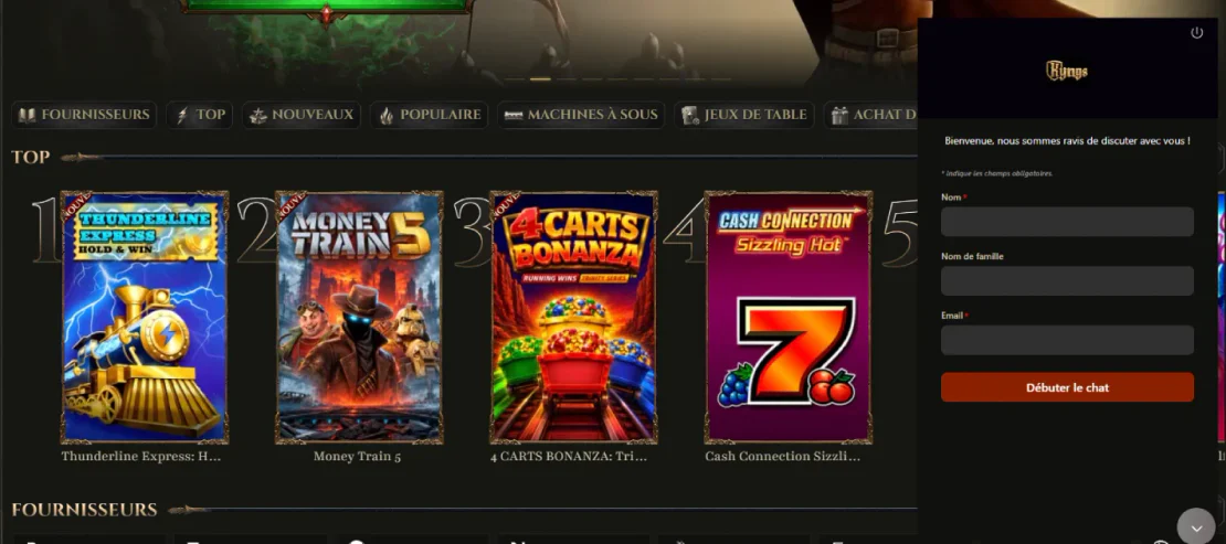 kyngs casino support fr